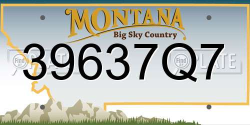 39637Q7 Montana License Plate