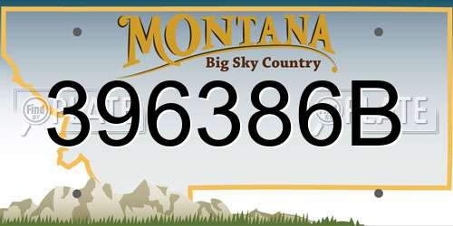 396386B Montana License Plate