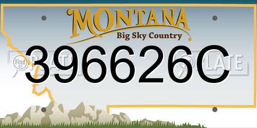 396626C Montana License Plate