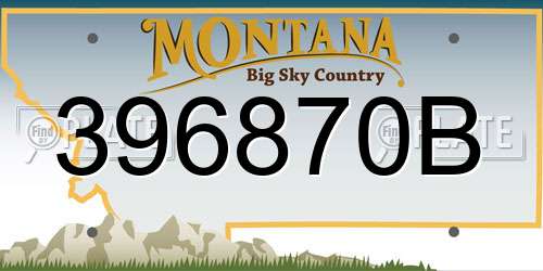 396870B Montana License Plate