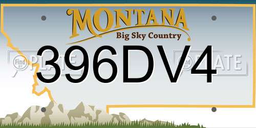 396DV4 Montana License Plate