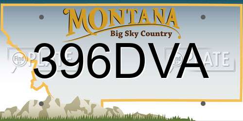 396DVA Montana License Plate