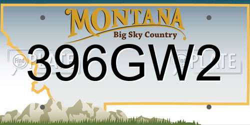396GW2 Montana License Plate