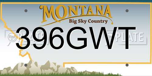 396GWT Montana License Plate