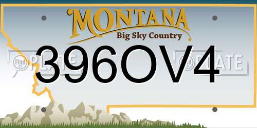 396OV4 Montana License Plate