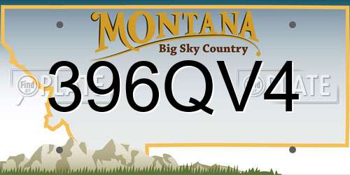 396QV4 Montana License Plate