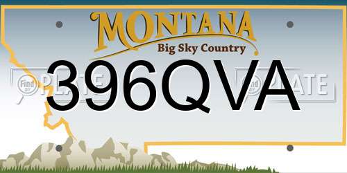 396QVA Montana License Plate