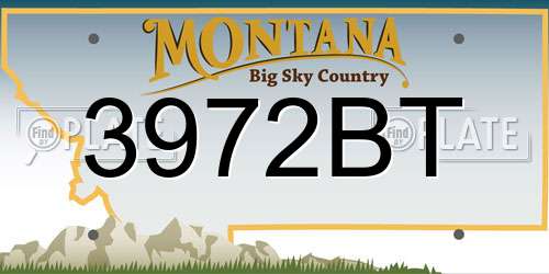 3972BT Montana License Plate