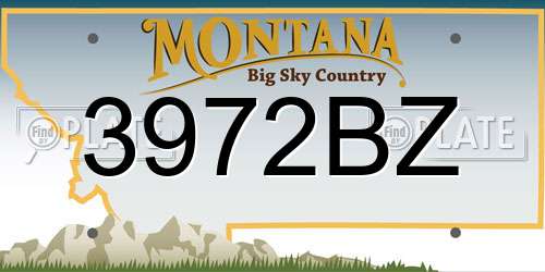 3972BZ Montana License Plate