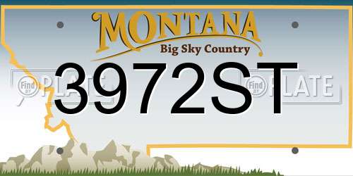 3972ST Montana License Plate