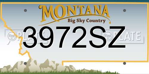 3972SZ Montana License Plate