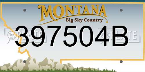 397504B Montana License Plate