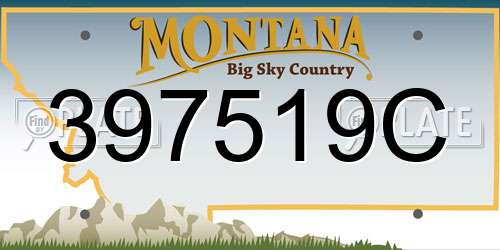 397519C Montana License Plate