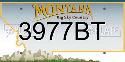 3977BT Montana License Plate