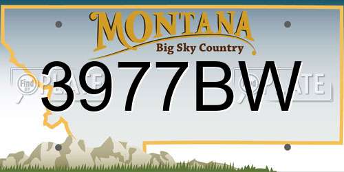 3977BW Montana License Plate