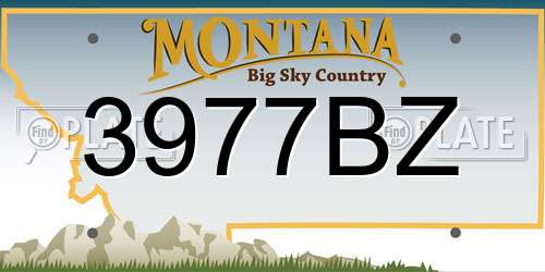 3977BZ Montana License Plate