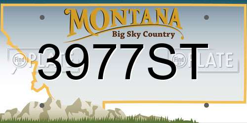 3977ST Montana License Plate