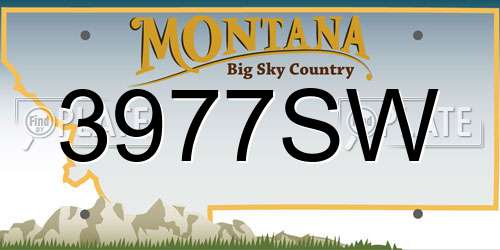 3977SW Montana License Plate