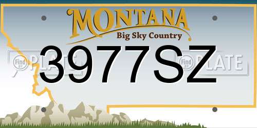 3977SZ Montana License Plate