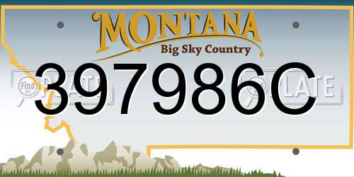 397986C Montana License Plate