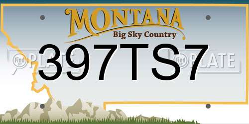 397TS7 Montana License Plate