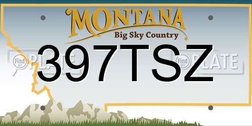 397TSZ Montana License Plate