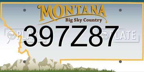 397Z87 Montana License Plate