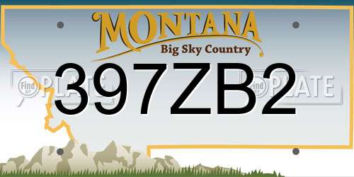 397ZB2 Montana License Plate