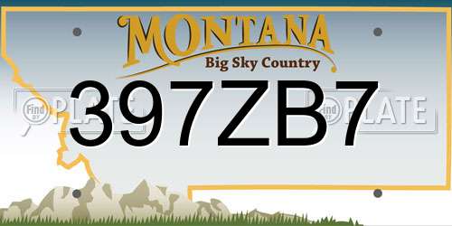 397ZB7 Montana License Plate