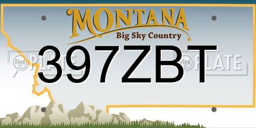 397ZBT Montana License Plate