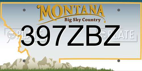 397ZBZ Montana License Plate