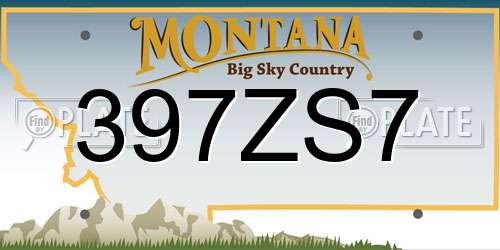397ZS7 Montana License Plate