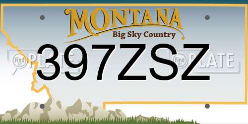 397ZSZ Montana License Plate