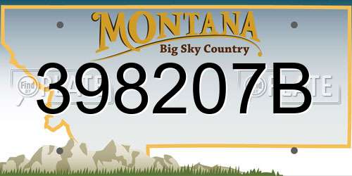 398207B Montana License Plate