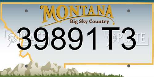 39891T3 Montana License Plate