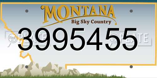3995455 Montana License Plate