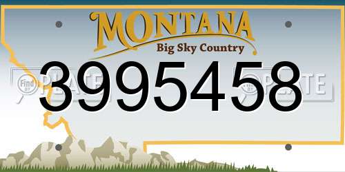 3995458 Montana License Plate