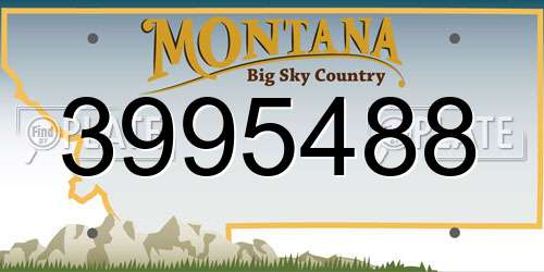 3995488 Montana License Plate