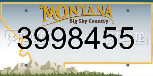 3998455 Montana License Plate