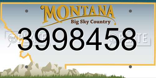 3998458 Montana License Plate