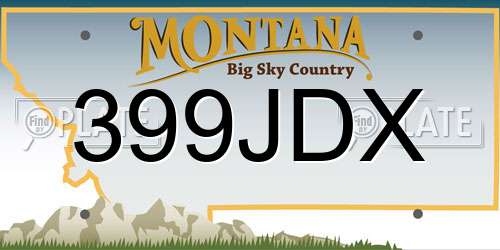 399JDX Montana License Plate