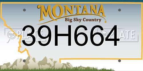 39H664 Montana License Plate