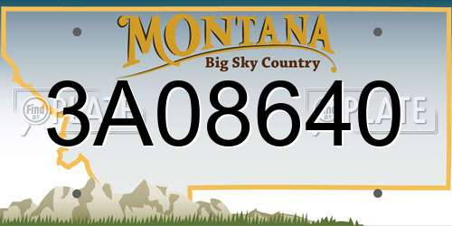 3A08640 Montana License Plate