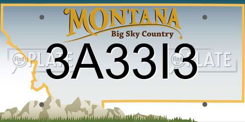 3A33I3 Montana License Plate