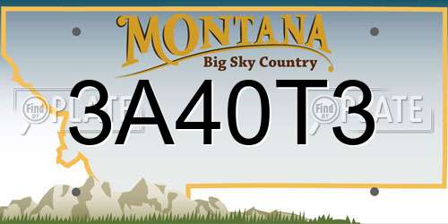 3A40T3 Montana License Plate
