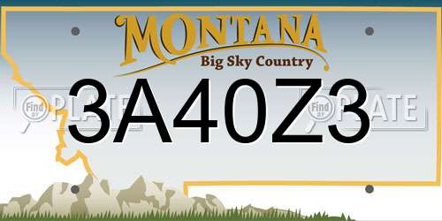 3A40Z3 Montana License Plate