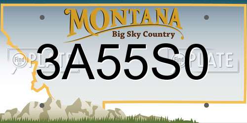 3A55S0 Montana License Plate