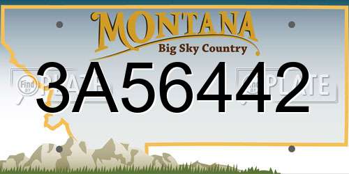3A56442 Montana License Plate