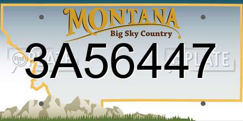 3A56447 Montana License Plate
