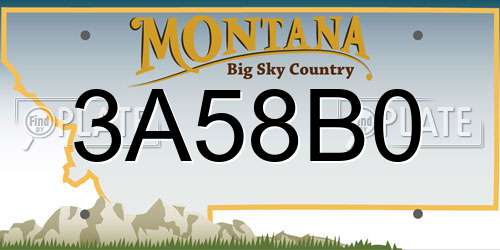 3A58B0 Montana License Plate